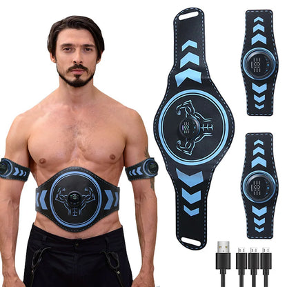 EMS Muscle Stimulator Abdominal Toner Belt ABS Trainer Wireless USB Recharge