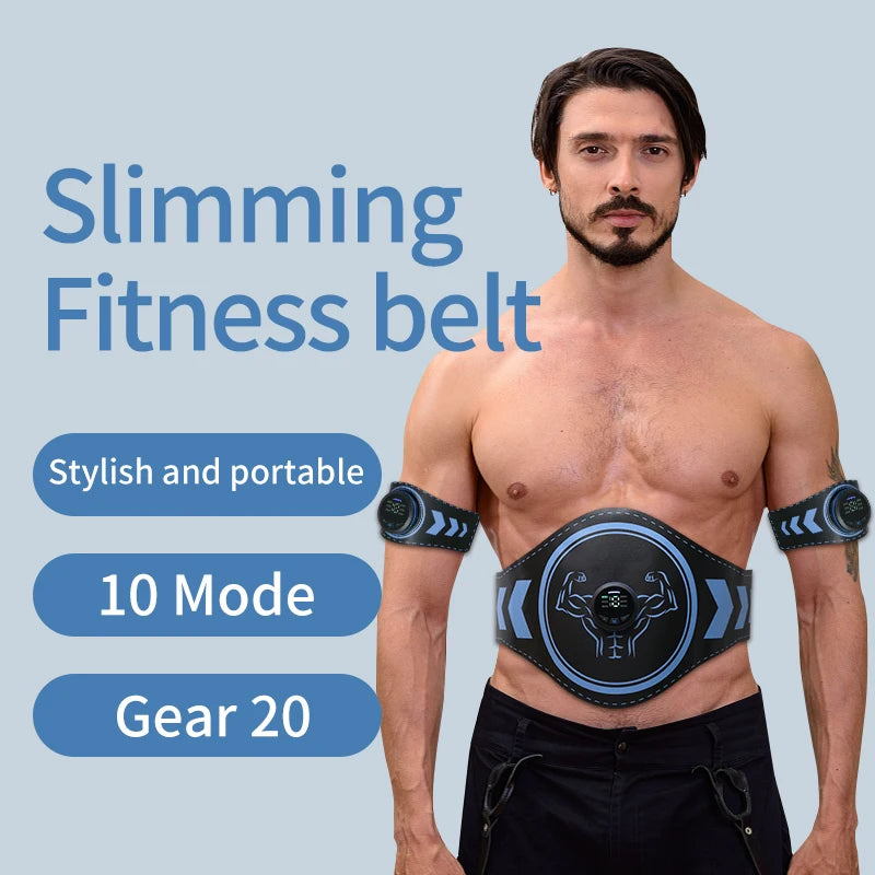 EMS Muscle Stimulator Abdominal Toner Belt ABS Trainer Wireless USB Recharge