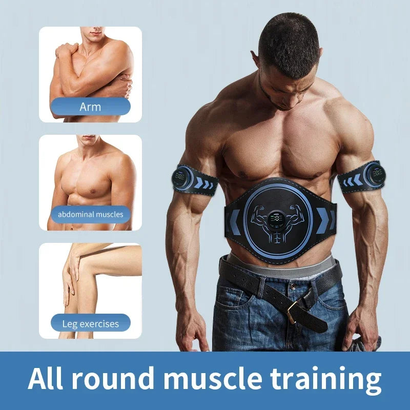EMS Muscle Stimulator Abdominal Toner Belt ABS Trainer Wireless USB Recharge