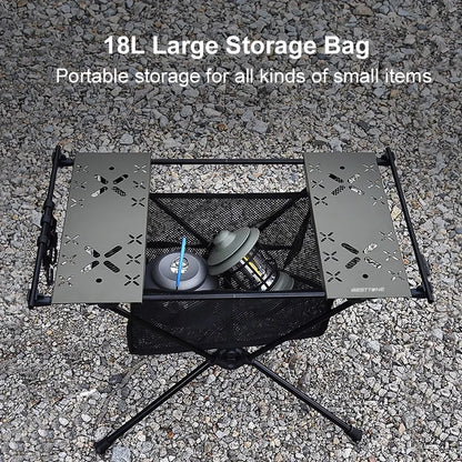 Folding Camping Aluminum Lightweight Portable Table with Storage Mesh Bag