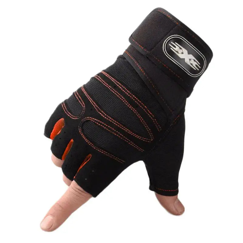 Heavyweight Training Half Finger Non-Slip Gloves with Wrist Support