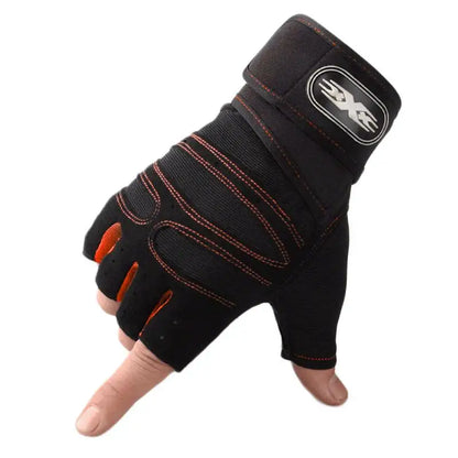 Heavyweight Training Half Finger Non-Slip Gloves with Wrist Support