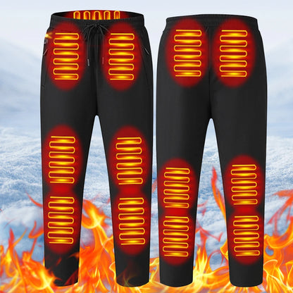 12 Heated Zones Thermal Pants Women Men 5V 3-Temperature Settings for Skiing ,Fishing, Motorcycle USB Heating