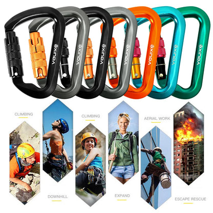 30kN D-Shaped  Heavy Duty Rock Climbing Carabiner