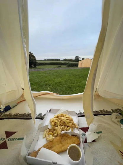 Bell Tent 4 Season 9.85ft Glamping Tent, Ideal for Camping, Hiking,Canvas with Aluminum Pole. Support