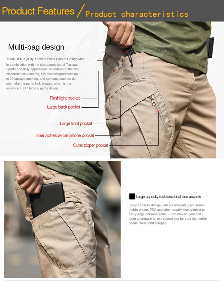 IX9 tactical four seasons wear resistant multi-pocket pants