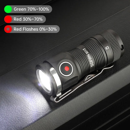 Mini SC13 SST40 LED 1300lm Tactical 18350 Rechargeable Flashlight  with Magnetic end