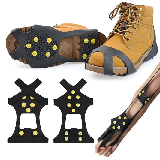 Ice Non Slip Snow Shoe Spikes Winter Climbing Safety