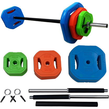 40lb /20kg Adjustable  Disk Free Weights Barbell  Set for Home and Gym Workout