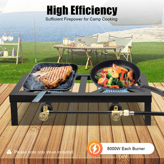 Double Burner, Portable OutdoorPropane Gas Stove