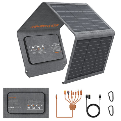 19V Foldable Solar Panel 40W 80W 120W  Charger for Power Supply, Laptop, Solar Generator, Fishing Camping RV
