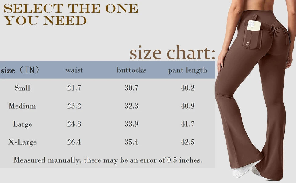 Women's Yoga Flare Trousers, High-Waisted Tummy-Control Wide-Leg