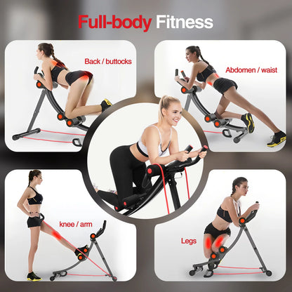 Foldable Ab Workout Equipment for Home Gym,Core & Abdominal Fitness Max 440lbs LCD Display