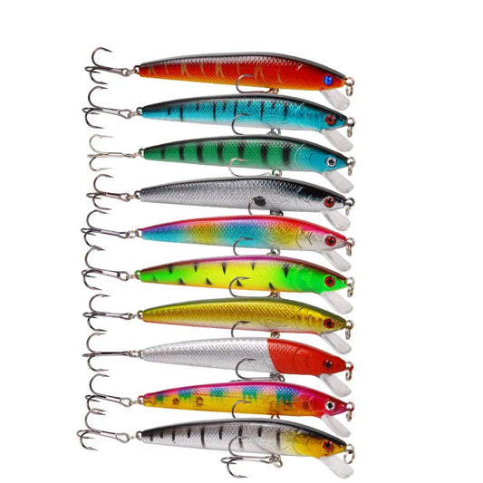 10Pcs Long Tail Minnow Fishing Lure