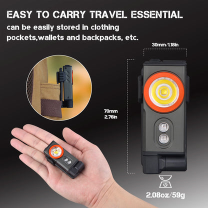 Powerful EDC Headlamp with Red Light USB C Rechargeable Portable Fishing Camping Headlamp