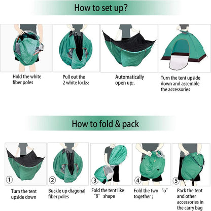 Automatic Pop Up Outdoor Waterproof Sun Proof Tent Portable Backpacking Folding Tents Travelling Tools 2-3 Person