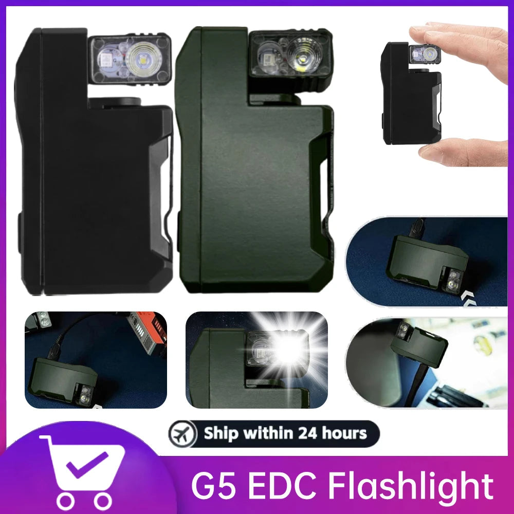 G5 Flat Pocket EDC Flashlight 400 Lumens Rechargeable for Outdoor Camping/Hiking Emergencies