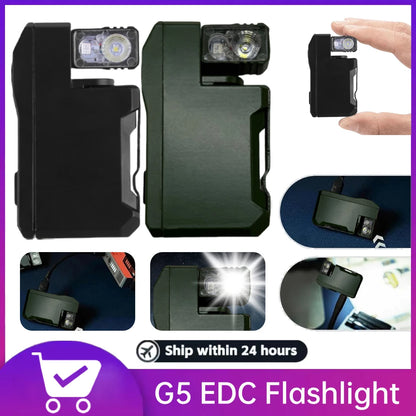 G5 Flat Pocket EDC Flashlight 400 Lumens Rechargeable for Outdoor Camping/Hiking Emergencies