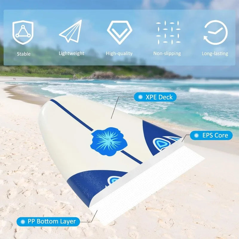 Surfboard, 6'  Removable Fins & Protective Leash