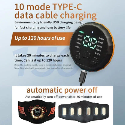 Smart Muscle Toner  Muscle Stimulator Abdominal Toning Belt USB Recharge