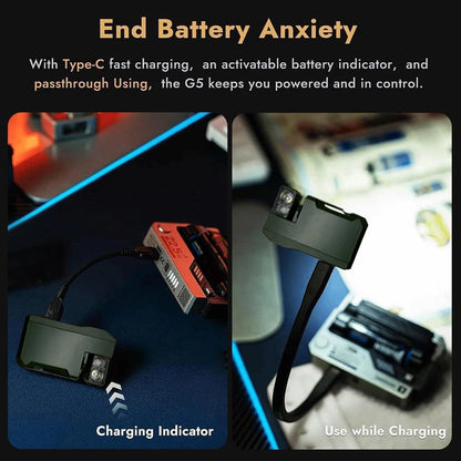 G5 Flat Pocket EDC Flashlight 400 Lumens Rechargeable for Outdoor Camping/Hiking Emergencies