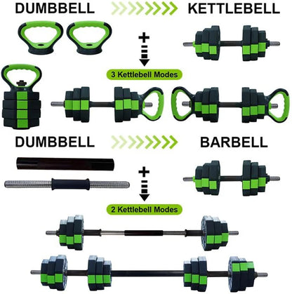 4 in 1 Adjustable Dumbbell 44lbs Weight Set