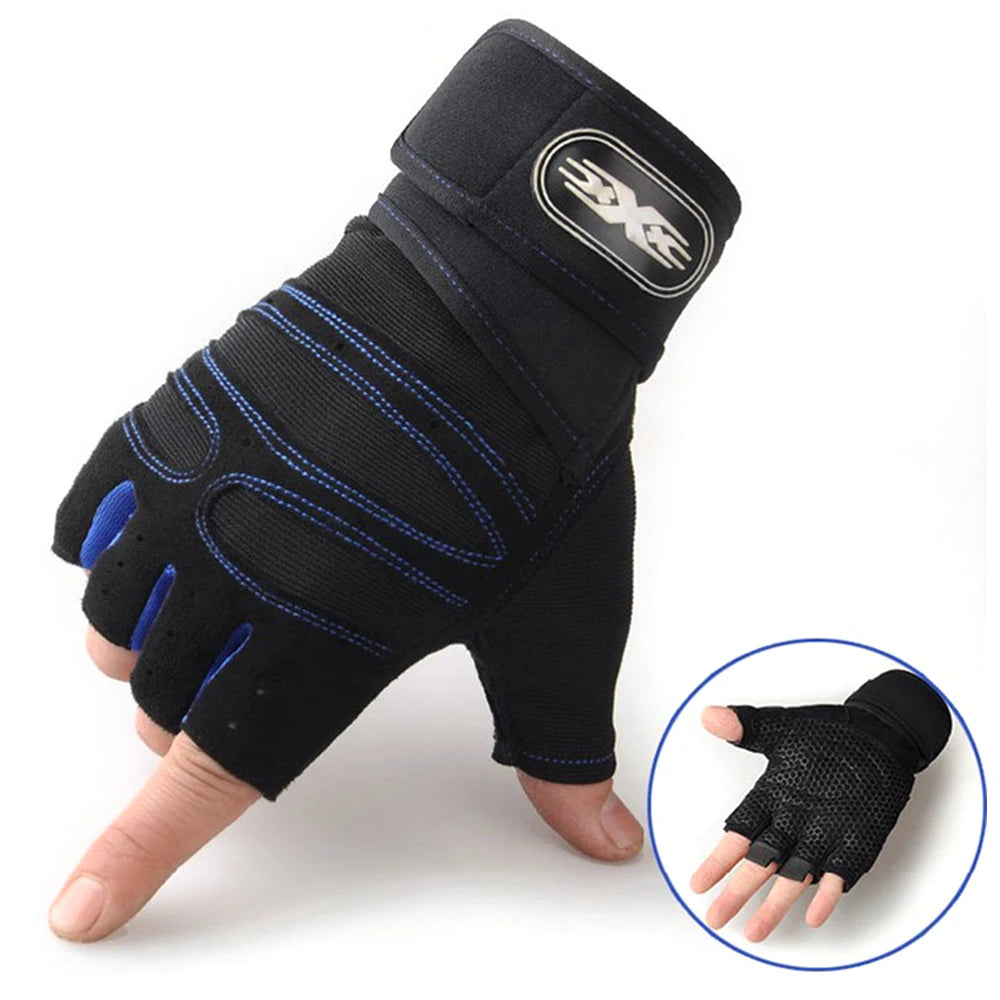 Heavyweight Training Half Finger Non-Slip Gloves with Wrist Support