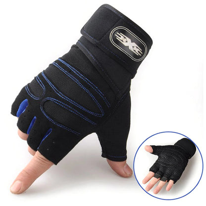 Heavyweight Training Half Finger Non-Slip Gloves with Wrist Support