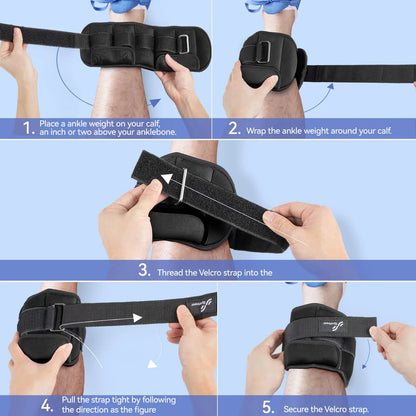 Adjustable Wrist and Ankle Weights 1 Pair 1 2 3 4 6 7 8 10 lbs