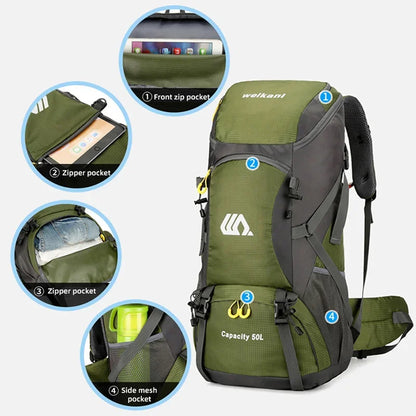 50L Backpack Camping Men Large Hiking Bag
