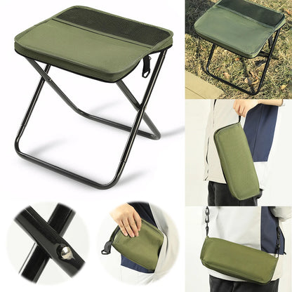 Outdoor Integrated Storage Chair with Mesh Bag Folding Backpack Stool