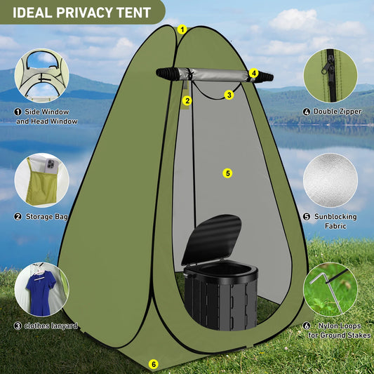 Pop Up  Large Portable Potty Shower Changing Tent