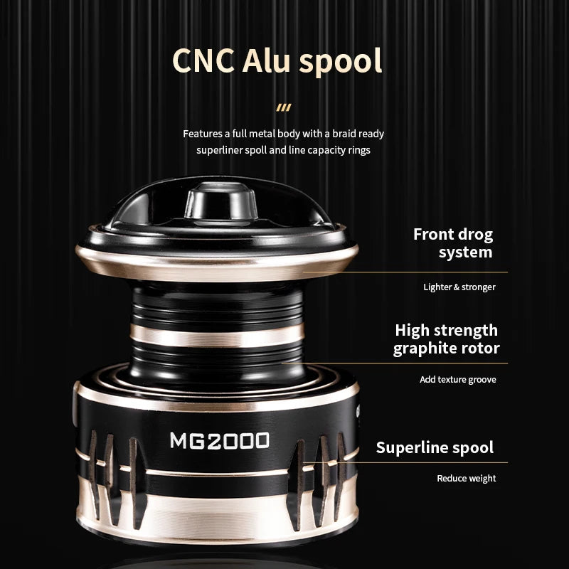 Spinning Reels Ultralight Metal 5.2:1 Gear Ratio 1000-7000  10kg Max Drag