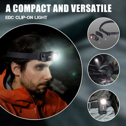 Powerful EDC Headlamp with Red Light USB C Rechargeable Portable Fishing Camping Headlamp