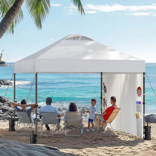 10x10 Pop Up Canopy with Sidewalls, and Wheel Cover Bag,