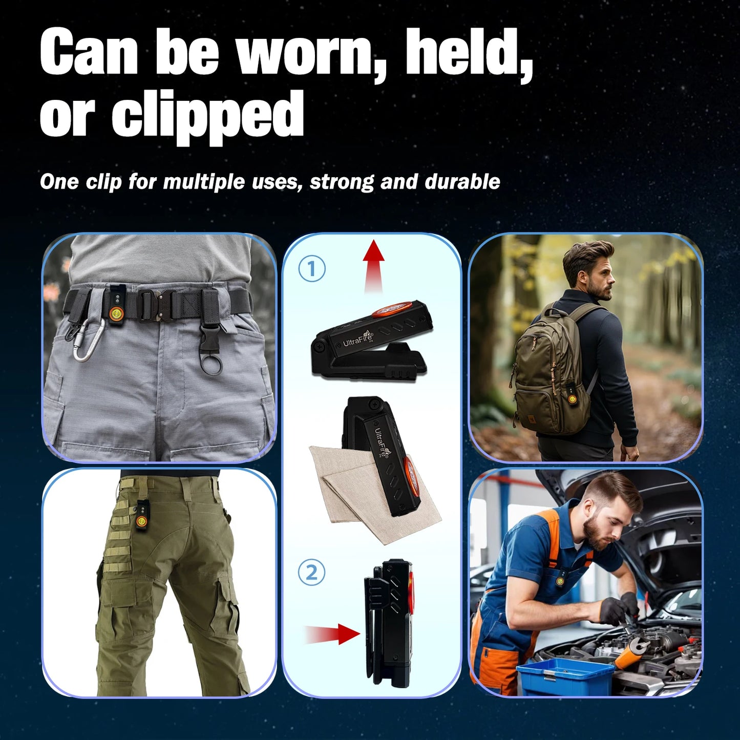 Powerful EDC Headlamp with Red Light USB C Rechargeable Portable Fishing Camping Headlamp