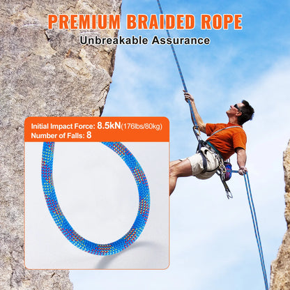 10.2mm Climbing Rope 131-230ft  with Hook