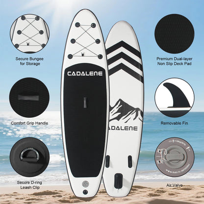 Inflatable Stand Up Paddle Board with SUP Accessories, Anti-Slip EVA Deck 10' Inflatable Paddle Boards for Adults