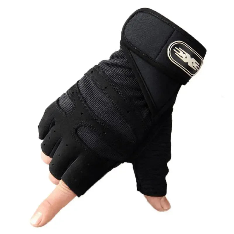Heavyweight Training Half Finger Non-Slip Gloves with Wrist Support
