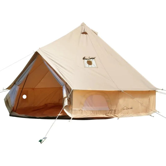 4 Season Canvas Bell Tent with 2 Stove Jacks, 4/6/8 Person