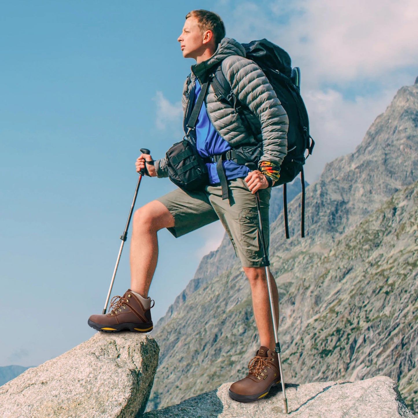 Men's ,Soft Toe, Slip Resistant Waterproof Safety Shoes