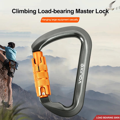 30kN Climbing Carabiner Heavy Duty D-Shaped  for Climbing Mountaineering Rappelling