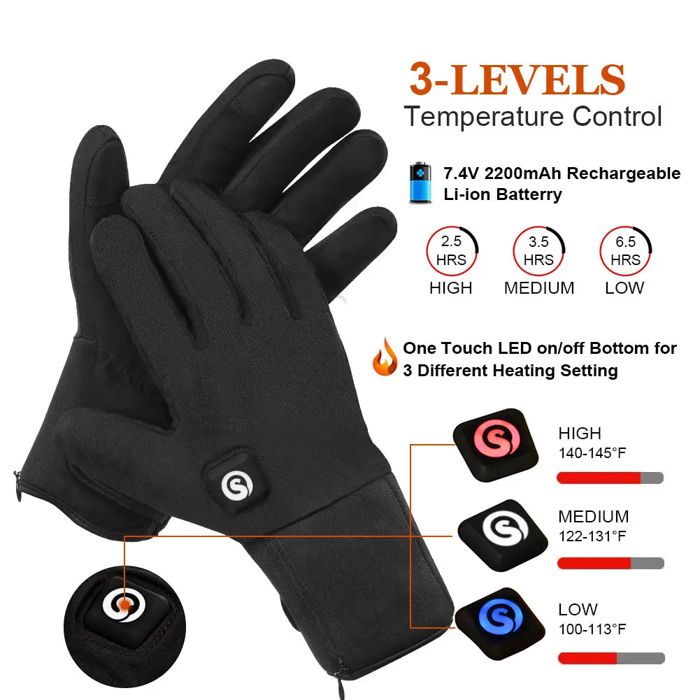 Heated  Waterproof Electric Heated Skiing Gloves