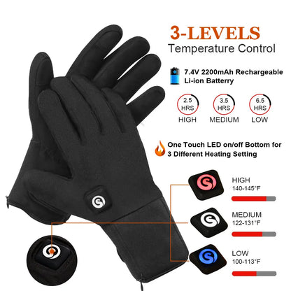 Heated  Waterproof Electric Heated Skiing Gloves
