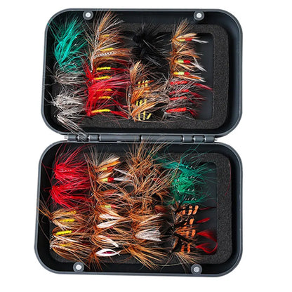 64Pcs/Set Insects Flies Fly Fishing Lures Dragonfly Topwater Bait Dry Flies Trout Artificial Caddisfly Dries Bait for Trout Carp